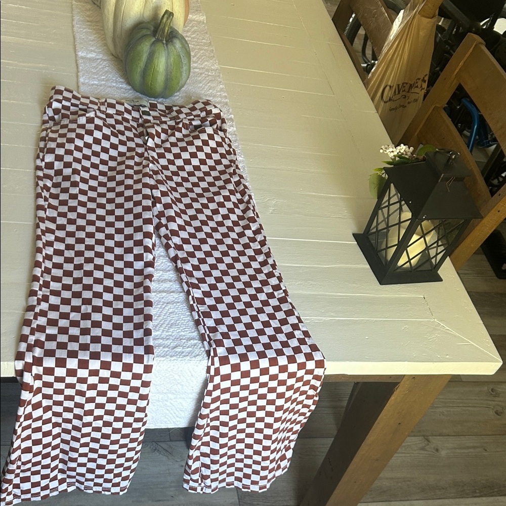 Red and brown  Checkered Pants